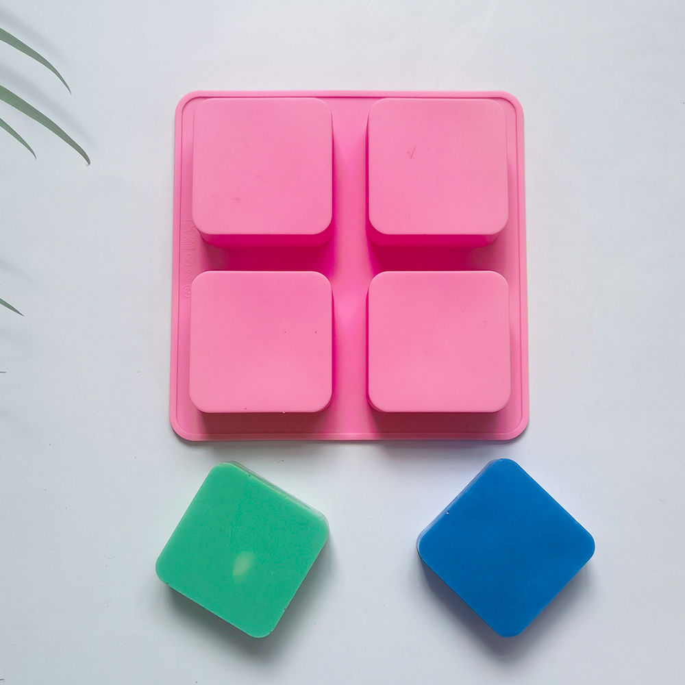 Soap Making Lye - Handmade 4 Holes Square Silicone Soap