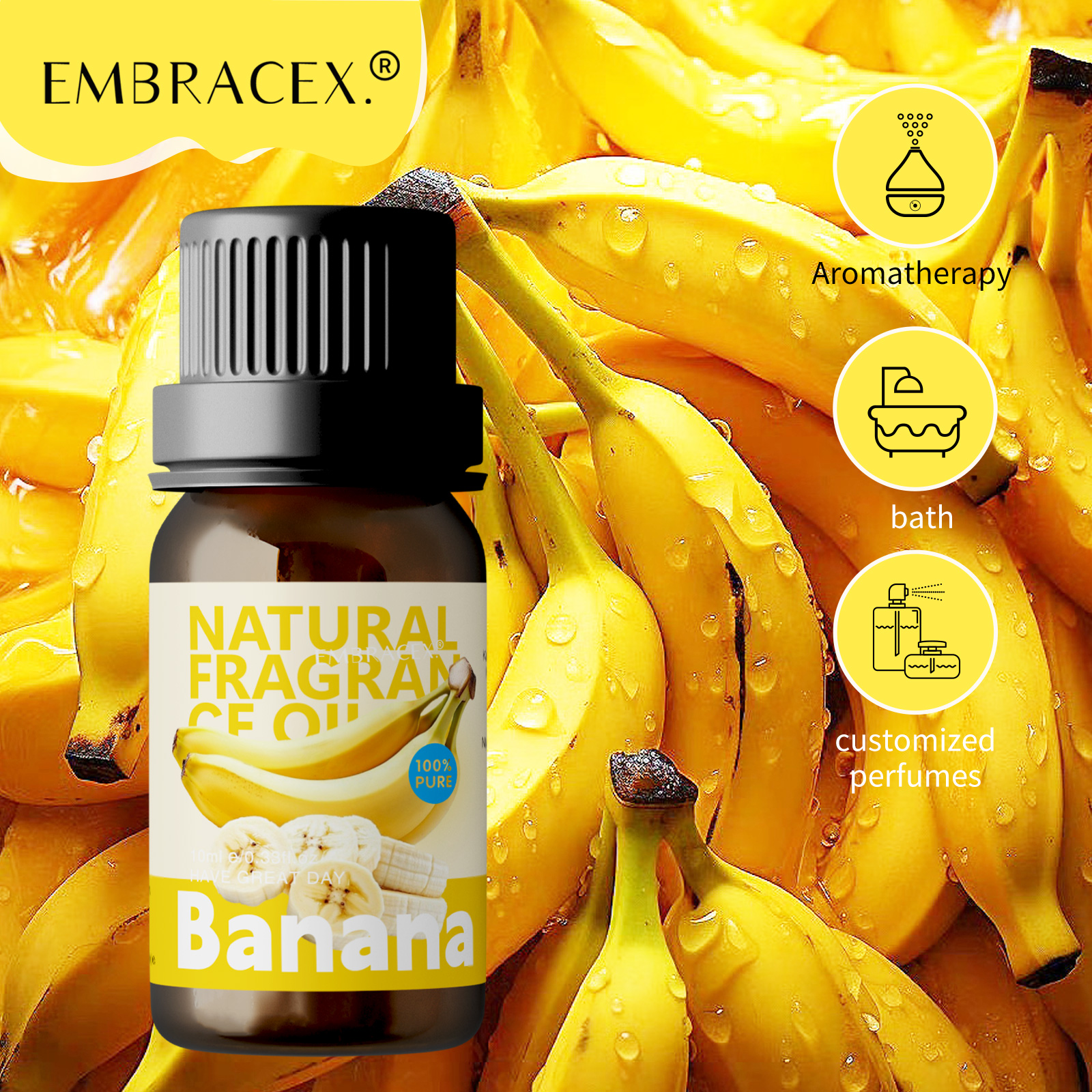 Soap Making Ingredients - 10ml Banana Perfume Oil Fragrance Essential