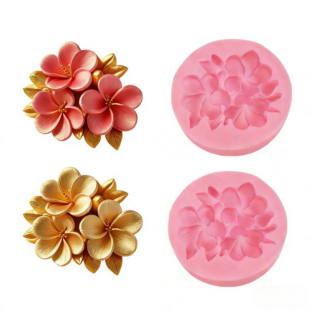 2 Pink Plumeria Silicone Molds - Soap Making Designs avis et prix