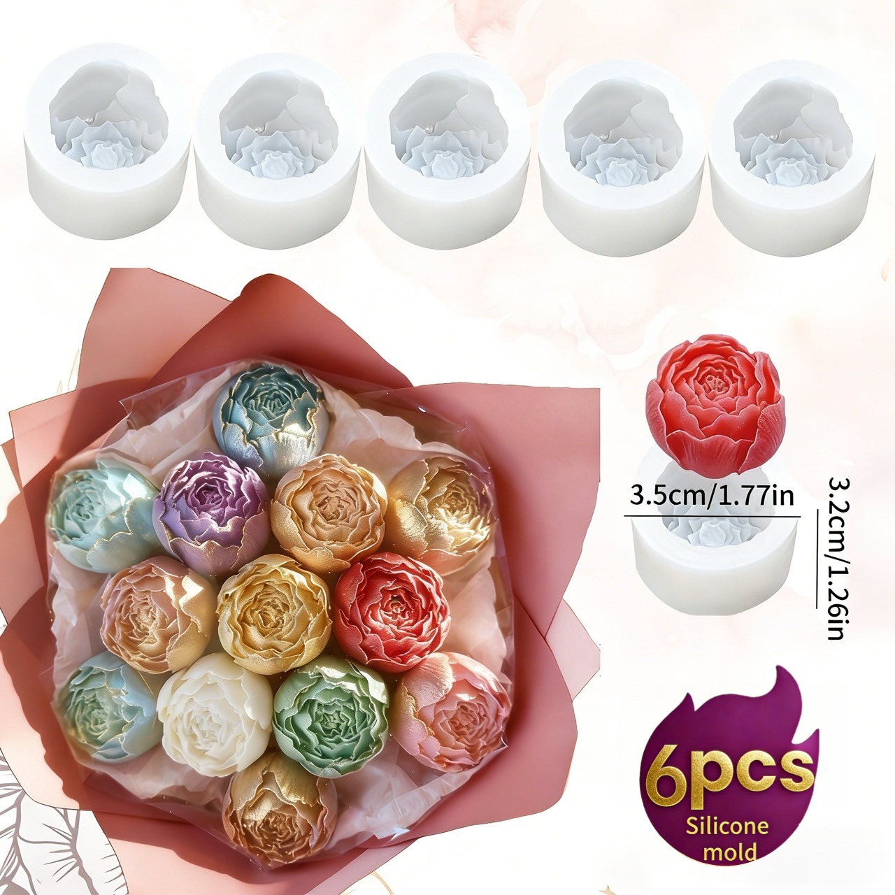 6 Pieces of Exquisite Rosebud  - Soap Making Designs avis et prix