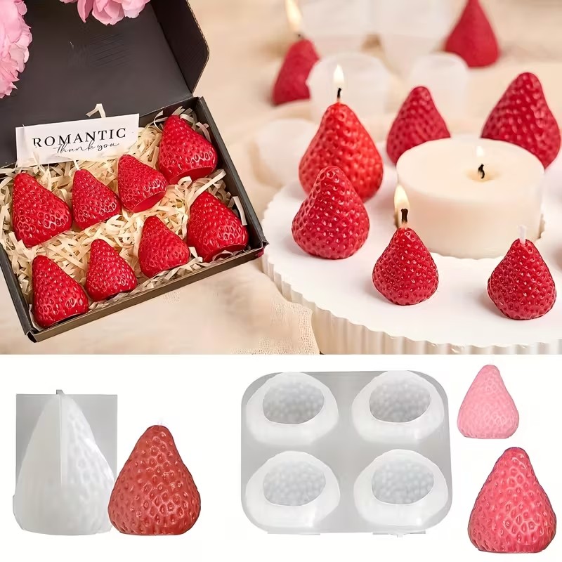 Strawberry Silicone Candle Mol - Soap Making Lye avis et prix