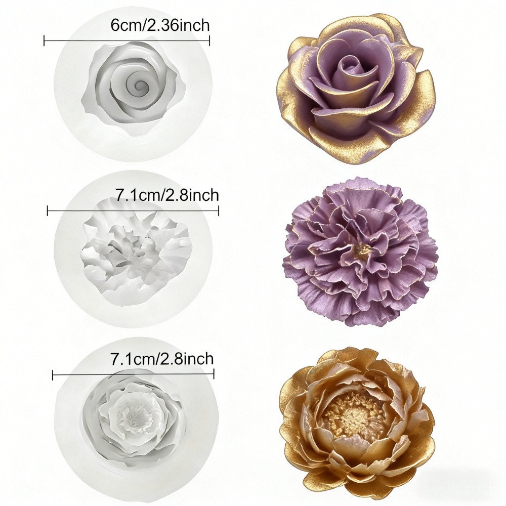 3-Piece Silicone Molds for Ros - Soap Making Designs avis et prix