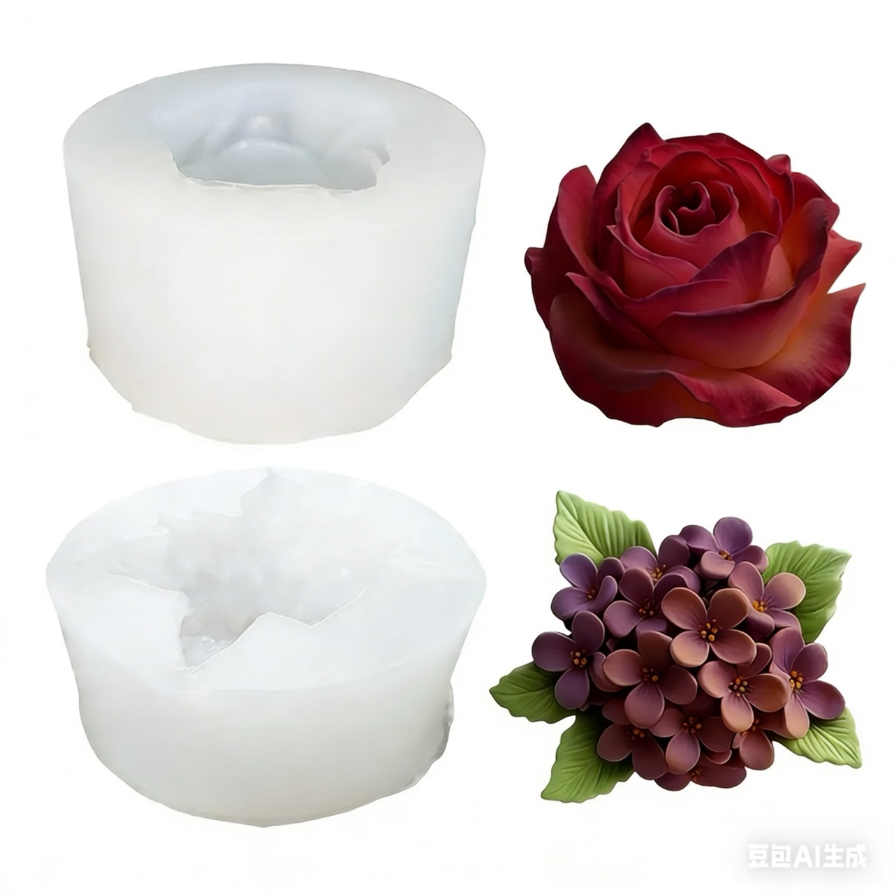 2-Piece 3D Rose and Lilac Sili - Soap Making Designs avis et prix