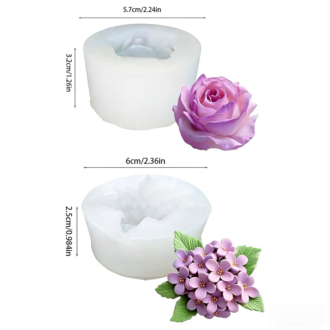 2-Piece 3D Rose and Lilac Sili - Soap Making Designs avis et prix
