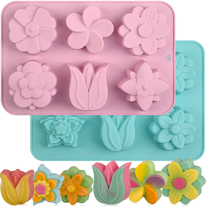 Silicone Flower Cake Molds 6-C - Soap Making Websites avis et prix